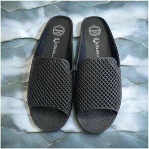 JEFFREY CAMPBELL Last Havana Black Wedge Sandals Size 8